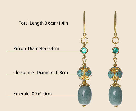 Green Agate Drop Dangle Clip on Non Pierced Earrings
