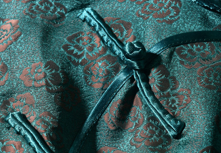 Green Jacquard Qipao Cheongsam Blouse Top