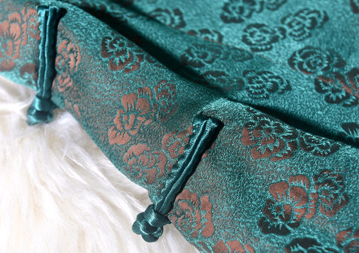 Green Jacquard Qipao Cheongsam Blouse Top