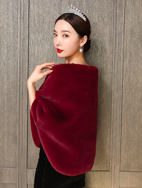 Artificial Fur Evening Party Wedding Bride Wrap Shawl