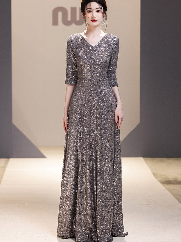 Maxi Grey Dress Party Beautiful Grey Satin Beaded Long Party Dress, Grey Evening Gowns,prom Dresses Maxi Grey Dress Party Beautiful Grey Satin Beaded Long Party Dress, Grey Evening Gowns,prom Dresses