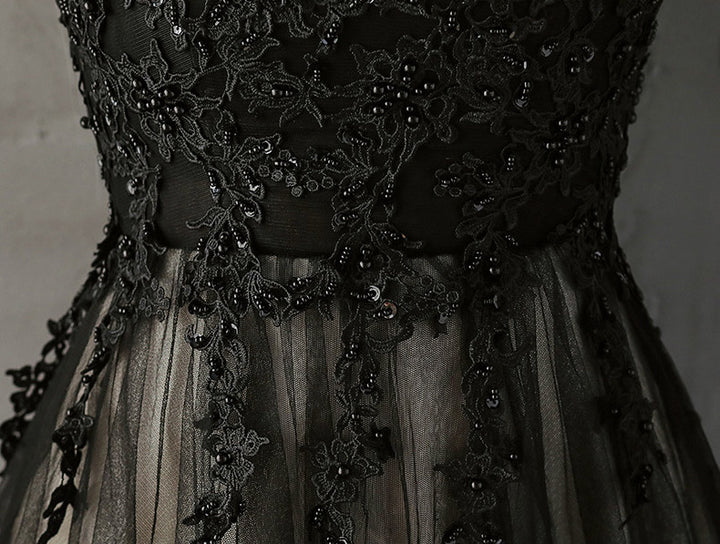 Sunset Black Floor-Length Tulle Qipao / Cheongsam Evening Dress