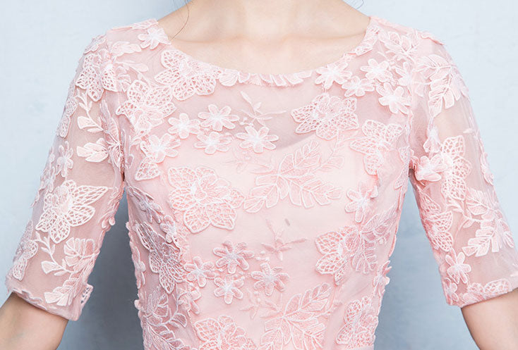 Fit & Flare Bridesmaid Party Dress with Lace Overlay