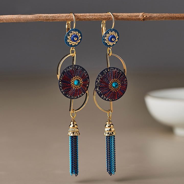 Tassels Dangle Drop Clip On Pierced Earrings