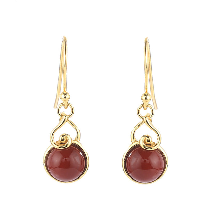 Vintage Silver Jade Drop Dangle Earrings