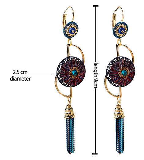 Tassels Dangle Drop Clip On Pierced Earrings