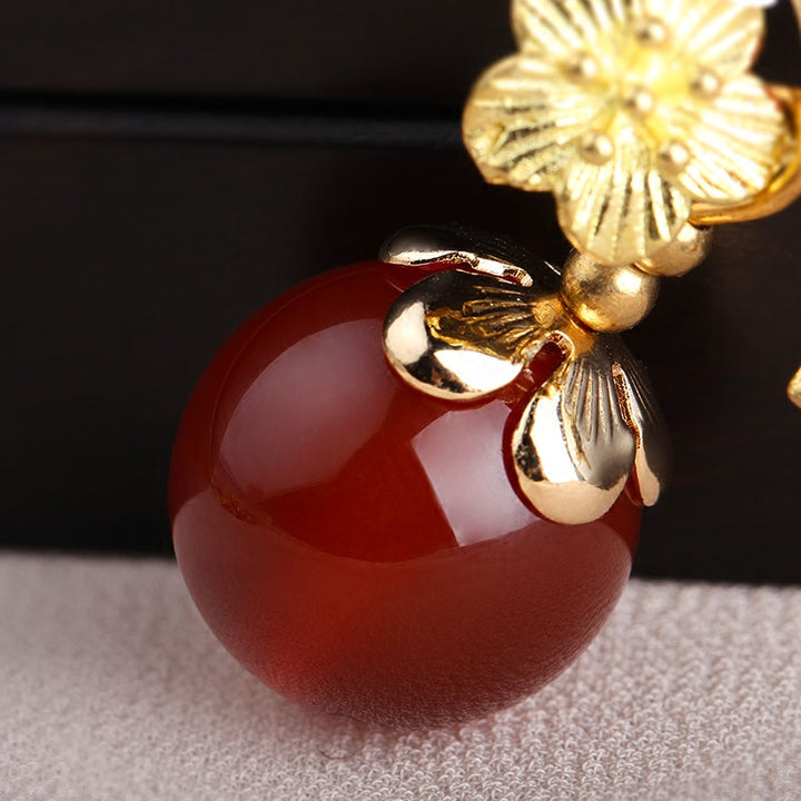 Red Agate Non Pierced Dangle Earrings