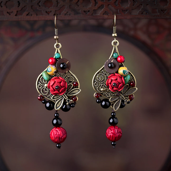 Dragonfly Dangle Drop Alloy Earrings