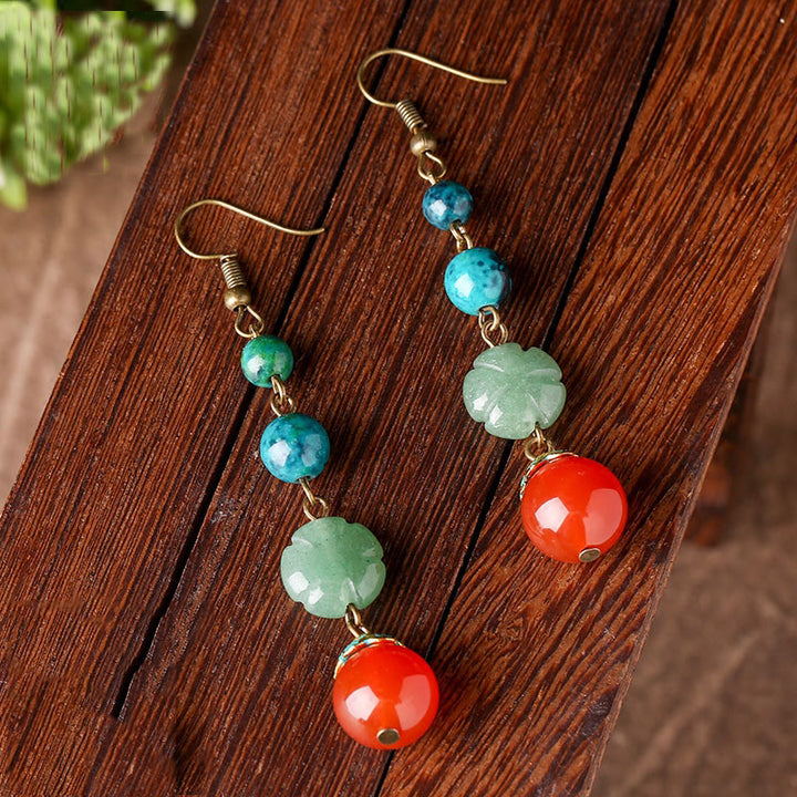 Agate Jade Dangle Drop Earrings