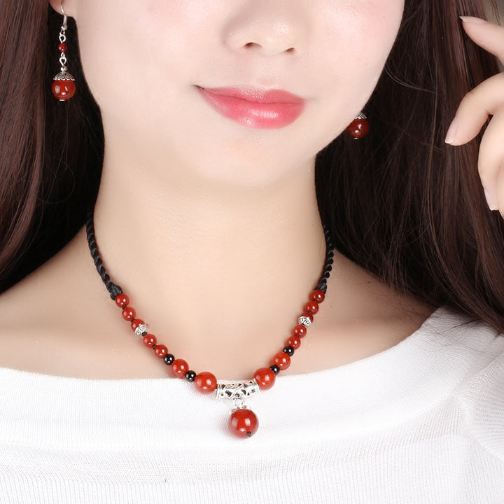 Hook Clip On Non Pierced Drop Dangle Agate Earrings