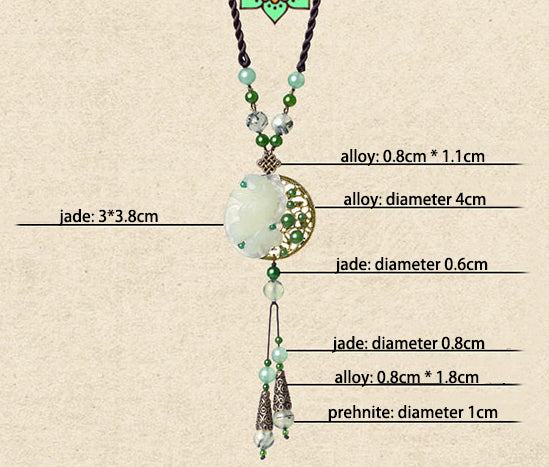 Handmade Jade Lucky Buckle Pendant Necklace