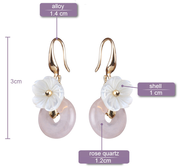 Pink Crystal Drop Handmade Dangle Earrings
