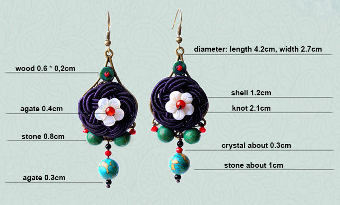 Handmade Knot Drop Dangle Earrings
