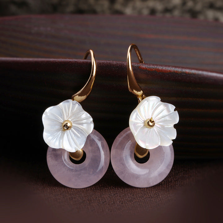 Pink Crystal Drop Handmade Dangle Earrings