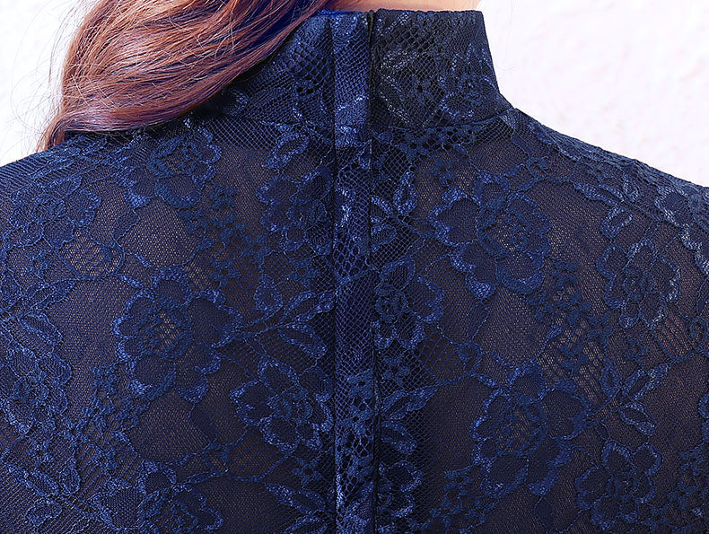 Blue Red A-Line Qipao / Cheongsam Evening Dress