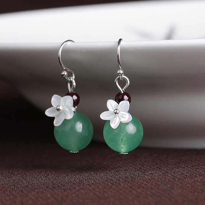 Clip On Pierced Green Garnet Earrings