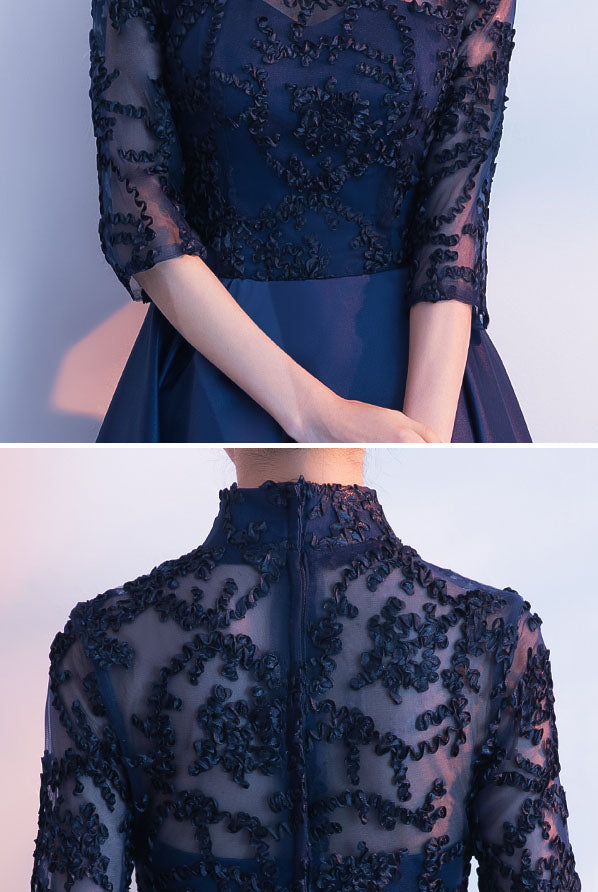 Red Blue High Low Hem Qipao / Cheongsam Party Dress