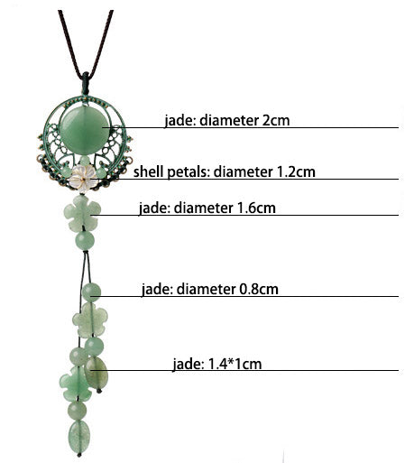 Handmade Adjustable String Jade Pendant Necklace