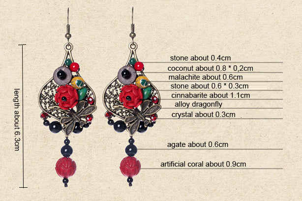 Dragonfly Dangle Drop Alloy Earrings