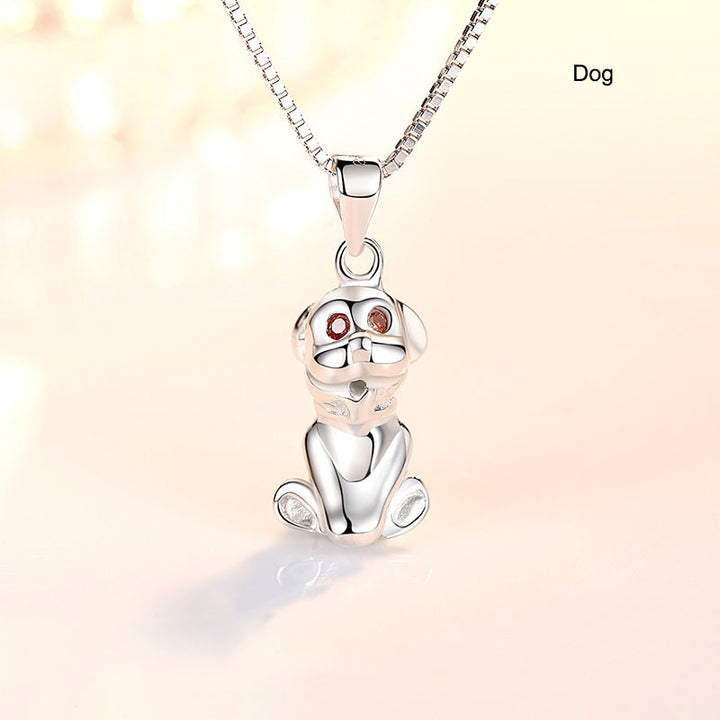 12 Zodiac Animals Silver Pendant Necklace Christmas Birthday Gift