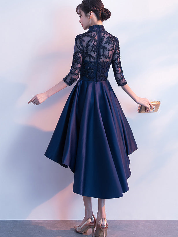 Red Blue High Low Hem Qipao / Cheongsam Party Dress