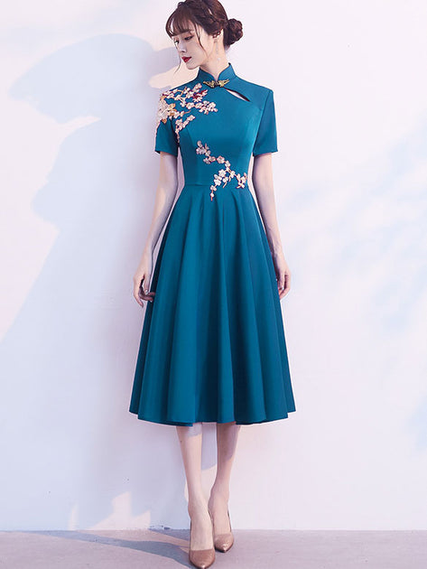 ワンピース Blue tweed papillon chain flare dress M Blue tweed papillon chain flare dress M ワンピース