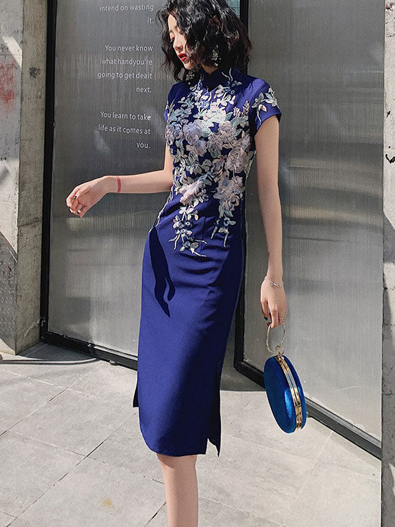 cheongsam dress short Modern short Cheongsam, Modern sleeveless mini Qipao, Chinese dress Beige / S / Custom made ( See details below)