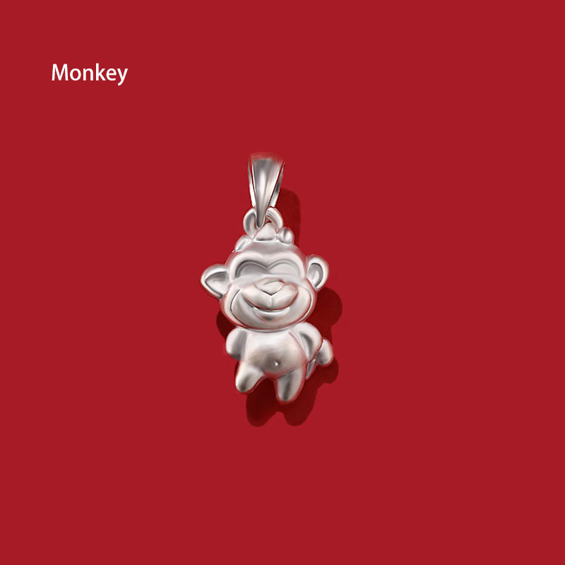 12 Zodiac Animals Silver Pendant Necklace New Year Birthday Gift