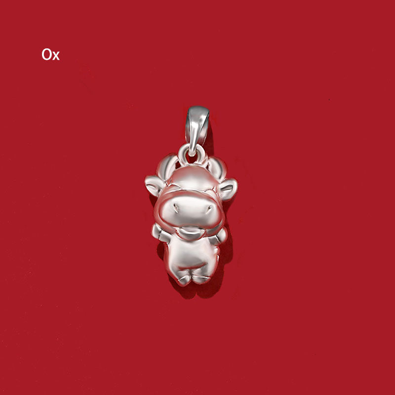 12 Zodiac Animals Silver Pendant Necklace New Year Birthday Gift