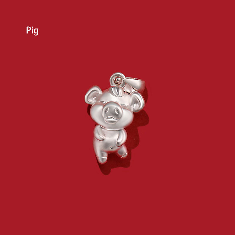 12 Zodiac Animals Silver Pendant Necklace New Year Birthday Gift