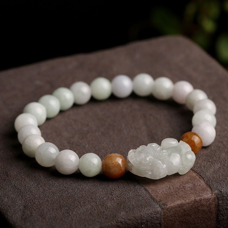 Jade Pixiu Pendant Woman Man Beads Bracelets