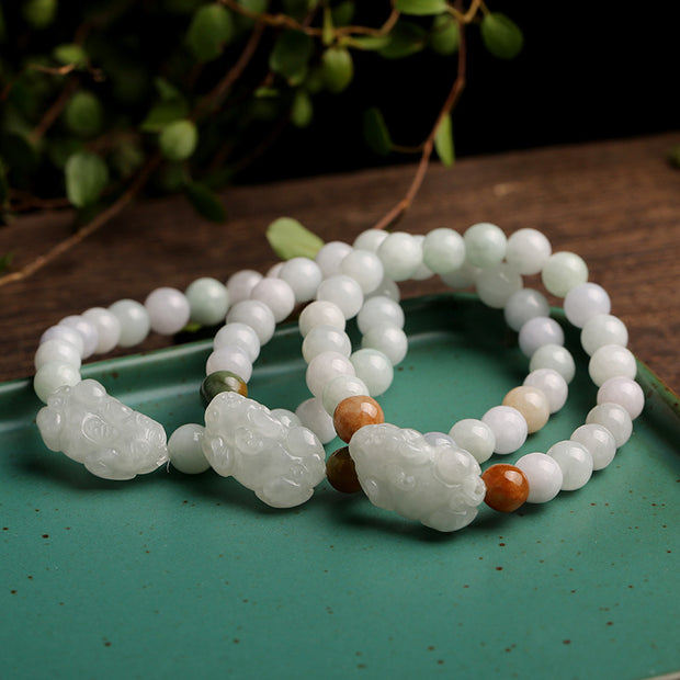 Jade Pixiu Pendant Woman Man Beads Bracelets