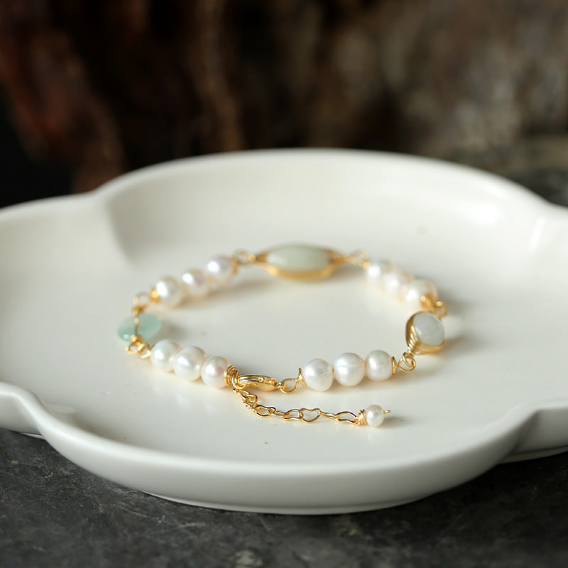 Pearls Jade Pendant Woman Beads Bracelets