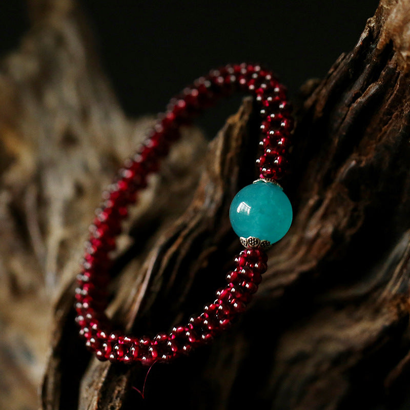 Natural Garnet Woman Beads Bracelets