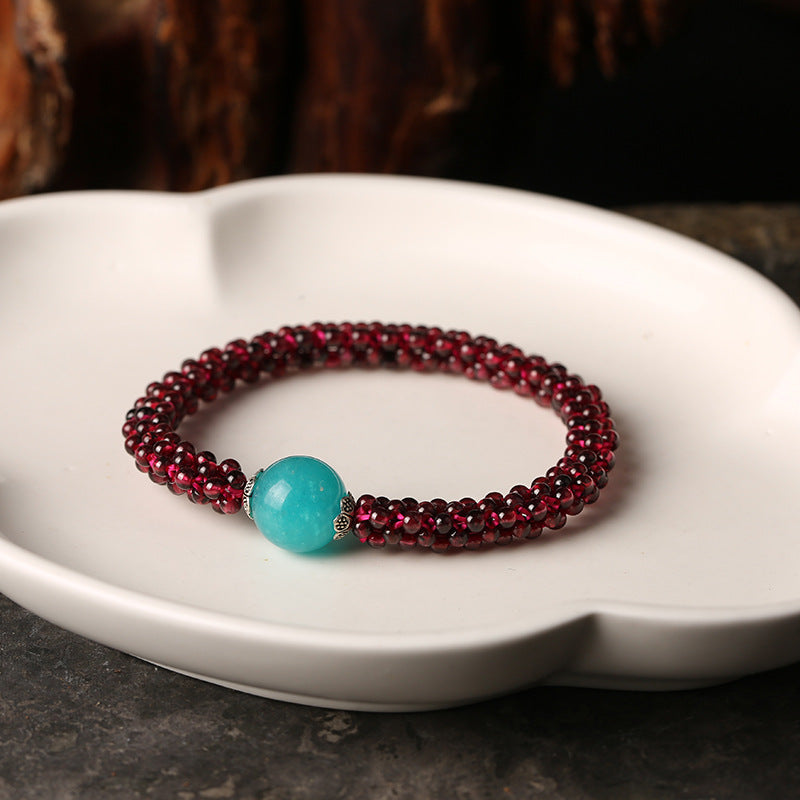 Natural Garnet Woman Beads Bracelets