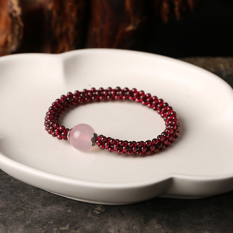Natural Garnet Woman Beads Bracelets