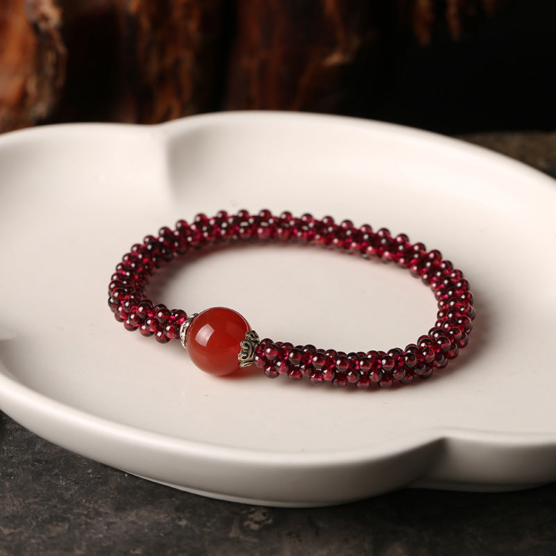 Natural Garnet Woman Beads Bracelets