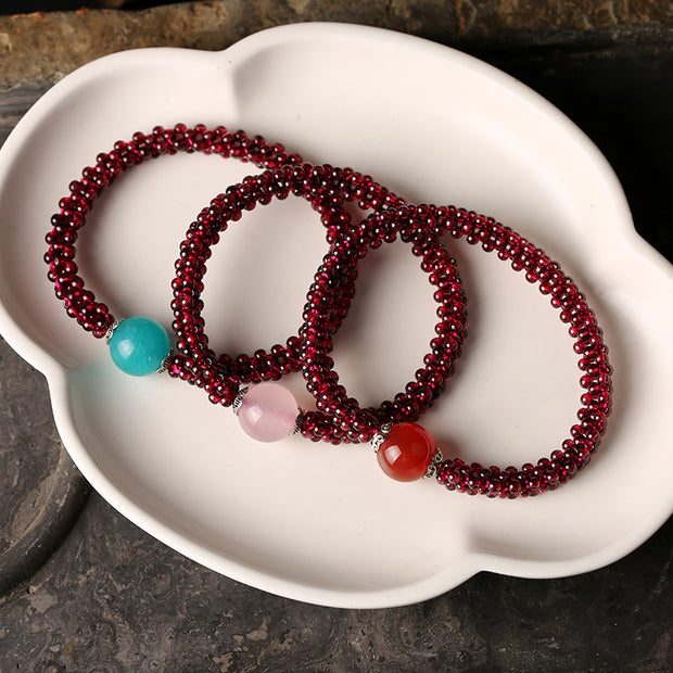 Natural Garnet Woman Beads Bracelets