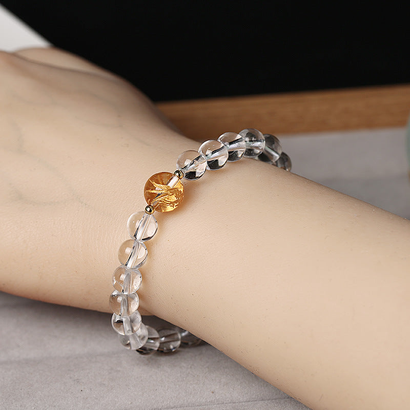 White Crystal Dragon Beads Woman Bracelets