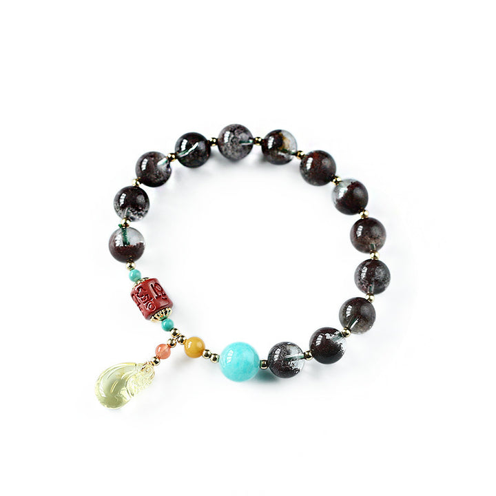 Black Obsidian Moneybag Pendant Beads Bracelets