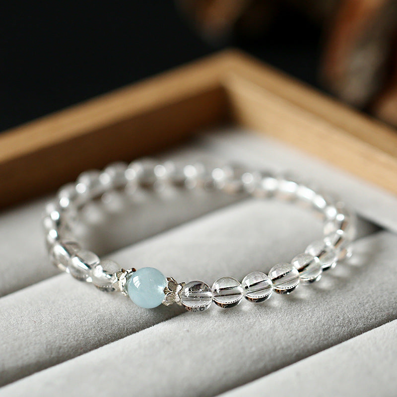 White Crystal Dragon Beads Woman Bracelets