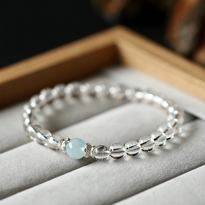 White Crystal Dragon Beads Woman Bracelets
