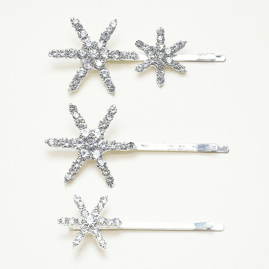 3 Pcs Rhinestone Star Wedding Bridal Hair Clips