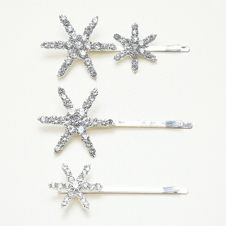3 Pcs Rhinestone Star Wedding Bridal Hair Clips