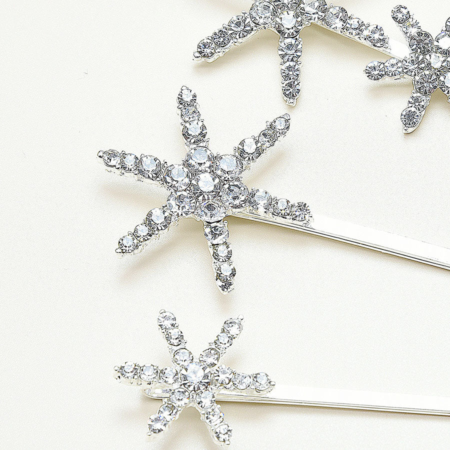 3 Pcs Rhinestone Star Wedding Bridal Hair Clips