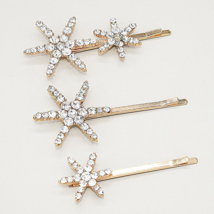 3 Pcs Rhinestone Star Wedding Bridal Hair Clips