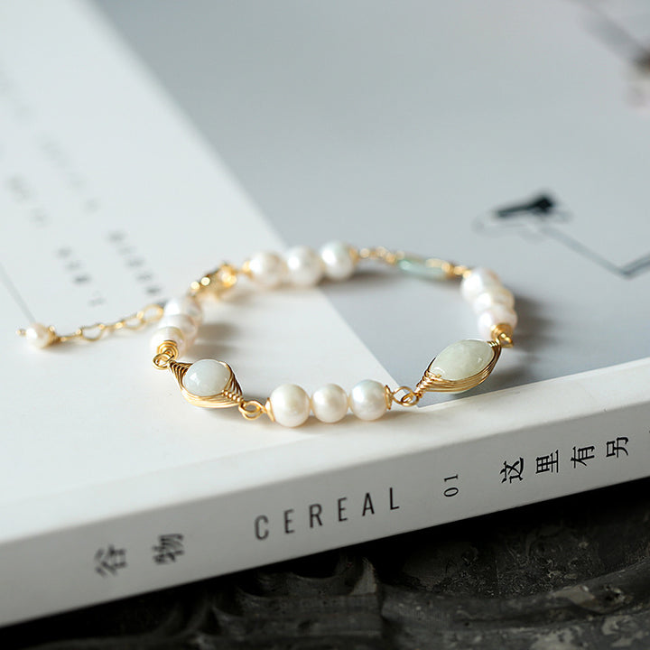 Pearls Jade Pendant Woman Beads Bracelets