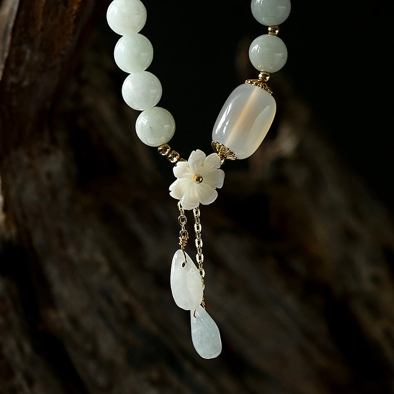 Jade Flower Pendants Woman Beads Bracelets