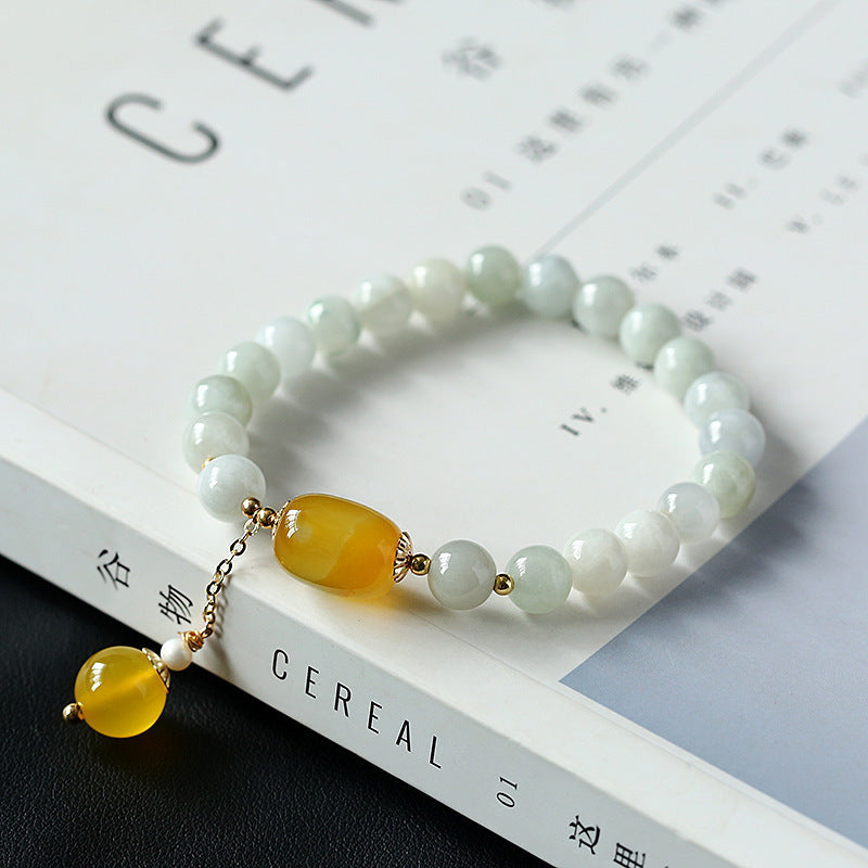 Natural Jade Agate Pendant Woman Beads Bracelets