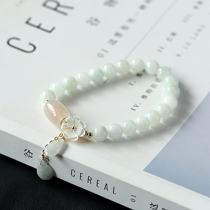 Jade Flower Pendants Woman Beads Bracelets